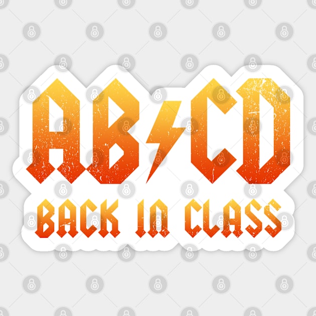 ABCD - Back In Class Sticker by Three Meat Curry